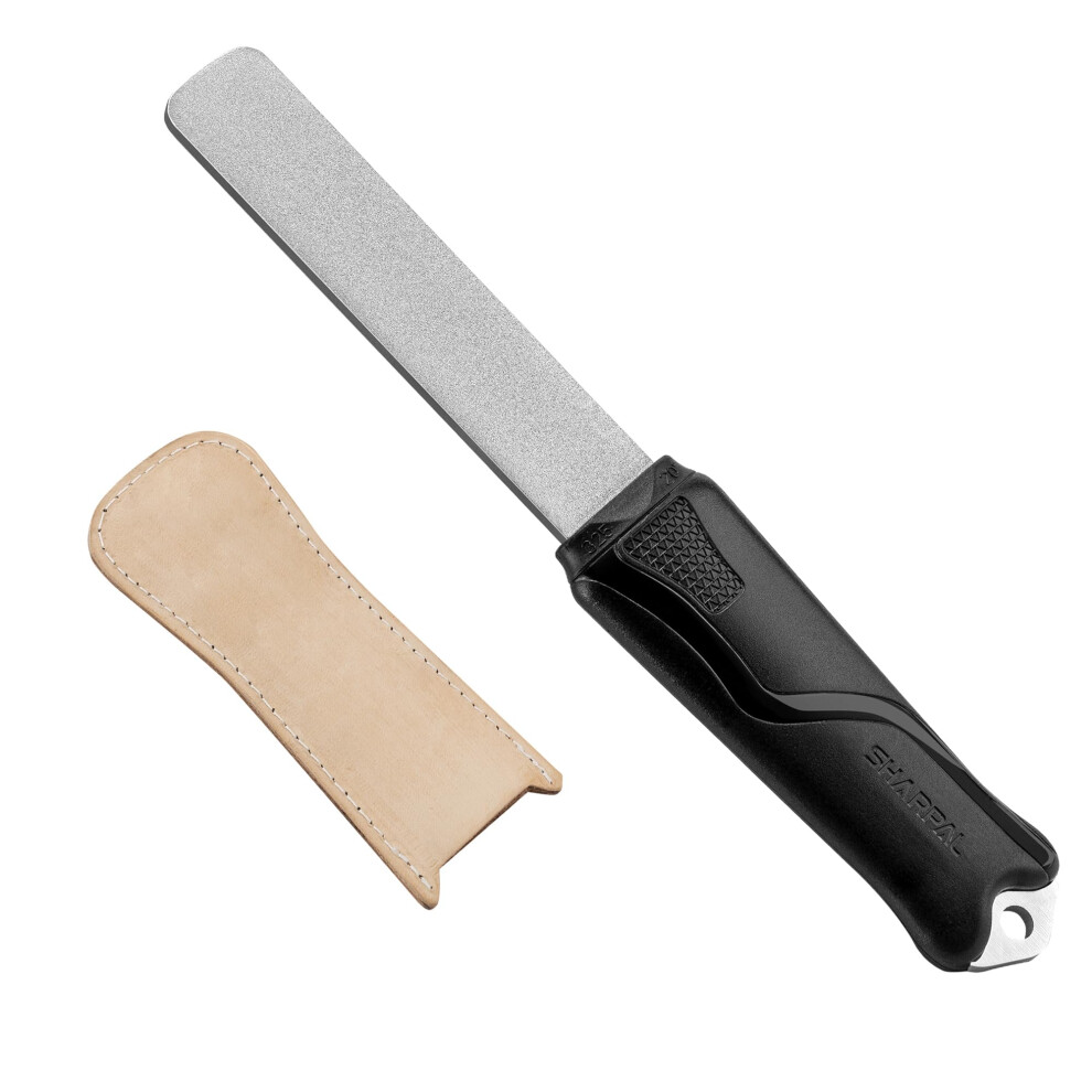 Sharpal 127N Dual-Grit (Coarse 325 / Extra Fine 1200) Diamond Sharpening Stone With Leather Strop, Tool Sharpener For Knife, Axe, Lawn Mower Blade 5051226913709