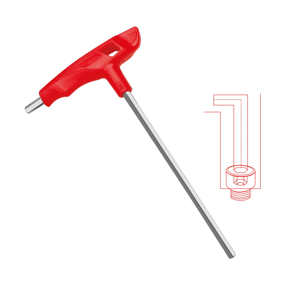 Wiseup 8Mm Hex Keys, Metric Cr-V Heavy Allen Key, Industrial Allen Wrench With T-Handle 5051226619649