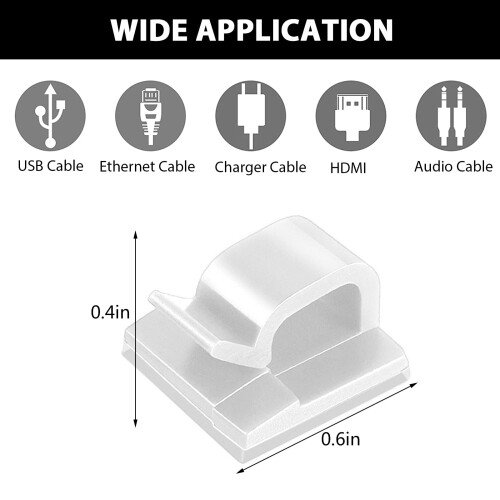 50PCS Cable Clips, Self Adhesive Cable Clips Outdo 1
