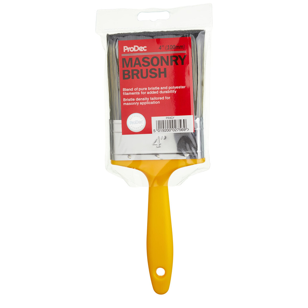 Prodec 4 Inch Flat Masonry Paint Brush For Rapid Application Of Smooth 5004063239198