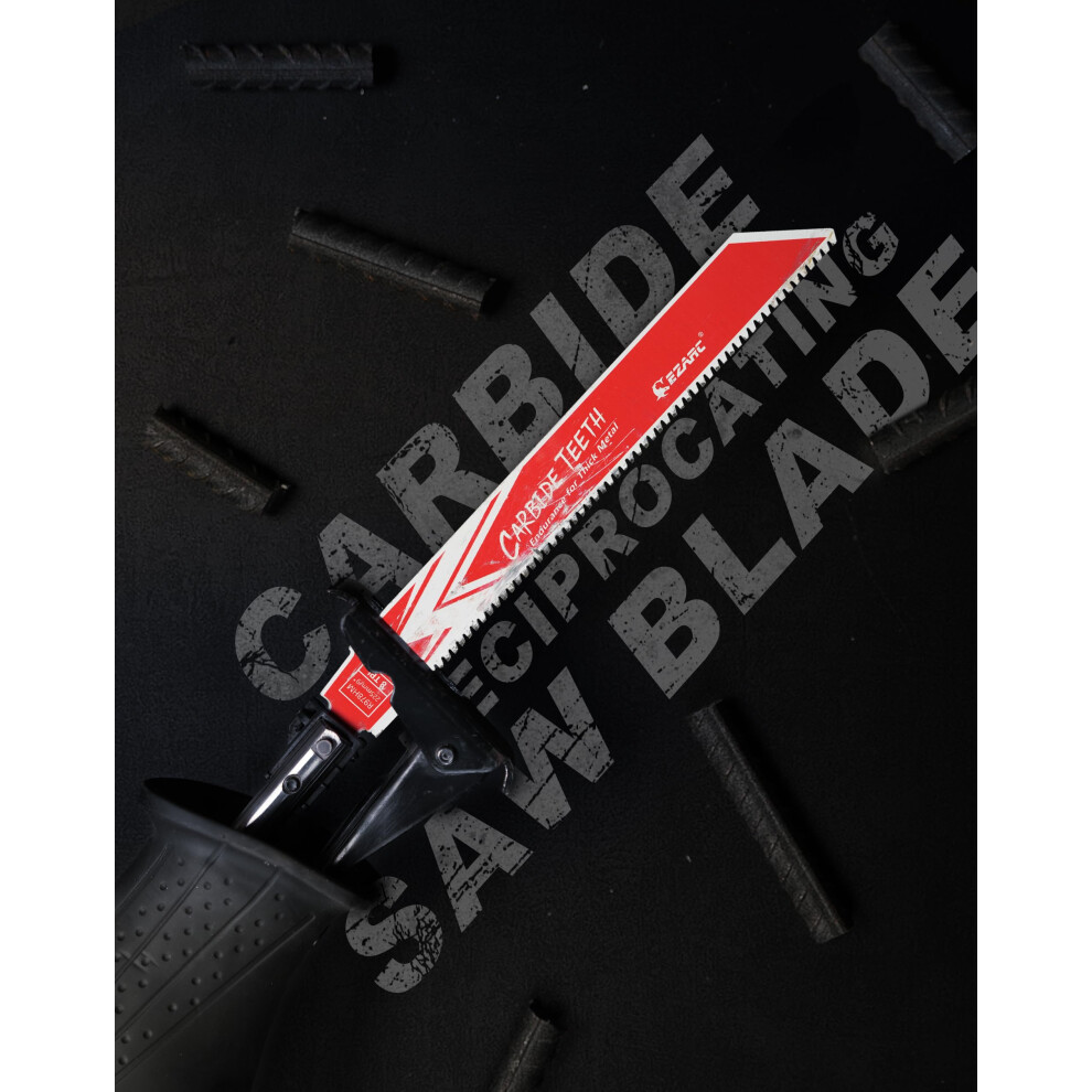 Ezarc Carbide Reciprocating Saw Accessory Sawzall Attachment R978hm Endurance For Thick Metal, Cast Iron, Alloy Steel 225Mm 8Tpi, 1-Pack 3570545633744