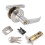 Silver Security Door Lock Set with Adjustable Latch and Privacy Handle, Bedroom Entrance/Exit Locks 1