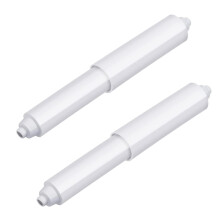 2 Pcs White Spring Loaded Toilet Paper Holder Roller Replacement Set, Adjustable Easy Install Design for Bathroom