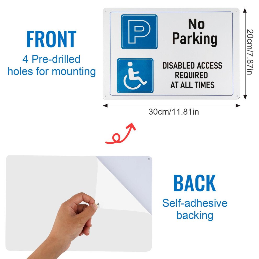 No Parking Keep Clear 24 Hour Access Required Warning Sing Blue White 5007826130459