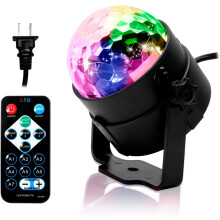 Disco Ball Light Sound Activated RGB LED Party Light with Remote for Birthday Christmas Events