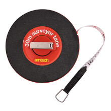 Amtech - Fibreglass Tape Measure, Surveyors Tape Measure with Dual Metric and Imperial Measurements, Durable, Suitable for Outdoors, Ergonomic Casing