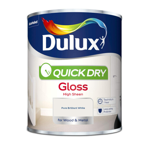 Dulux Dulux 5210893 Quick Dry Gloss Paint, 750 ml, White 1