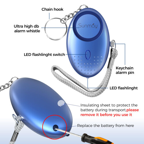 SUNMAY Personal Alarm, 5 Packs 140DB Personal Secu 1