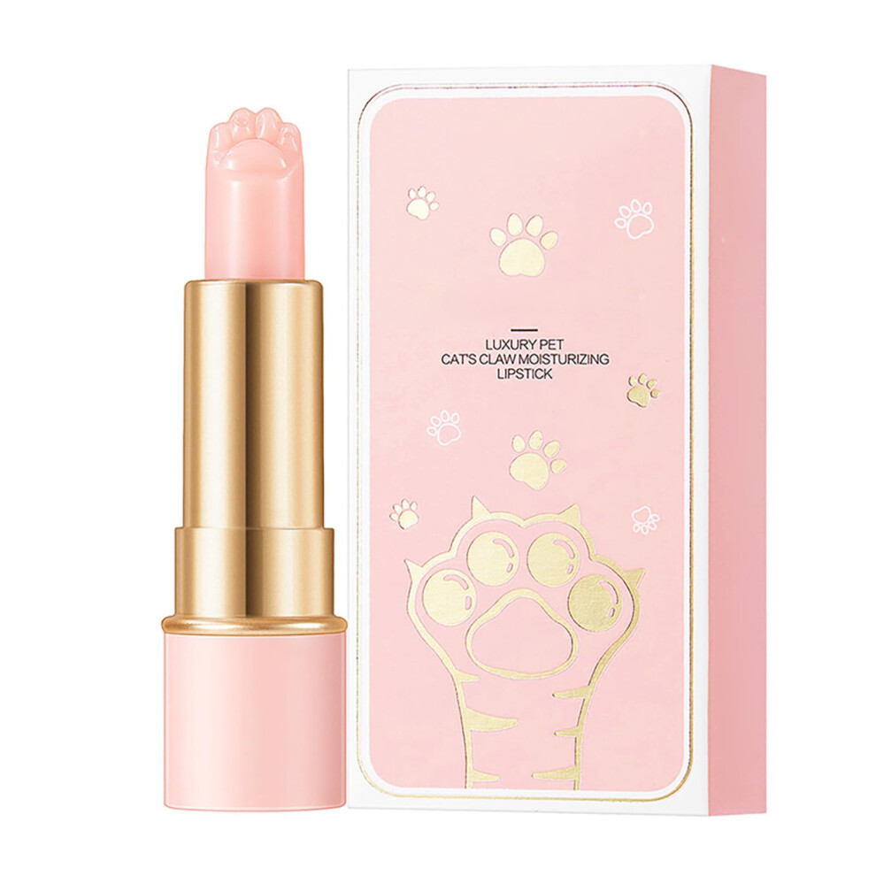 Lip Balm Cat Paw Pink Color Changing Formula Deep Hydration Moisturizing Lip Butter for Women