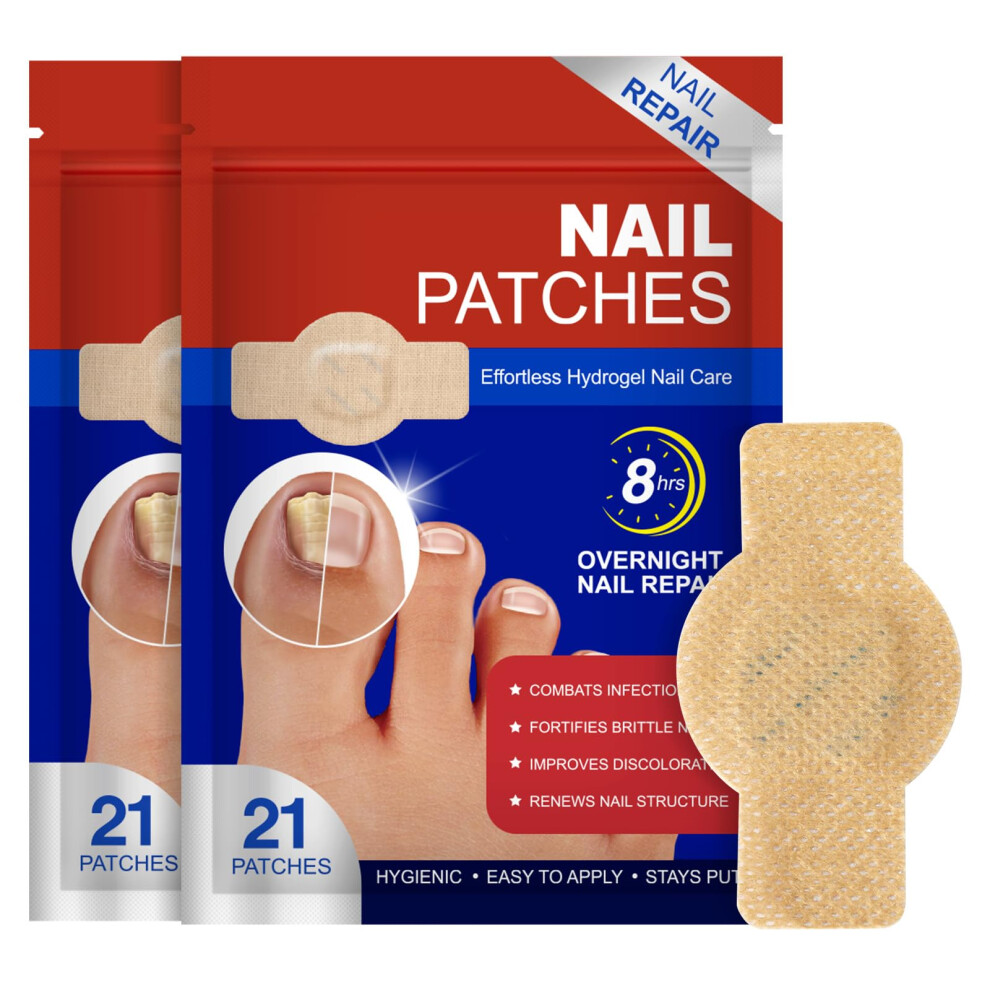 Toenail  Patches Extra Strength 42pcs for Overnight Nail Treatment and Damaged Toenails
