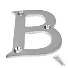 SISI UK Satin Chrome Front House Door Numbers & L