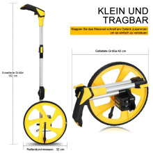 Zozen MeasuringTrundle Wheel in meters3Piece Foldable Metric Units Up