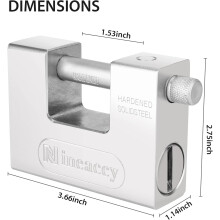 Nineaccy 5 Keys Super Heavy Duty Padlock Lock for Garage Warehouse Shi