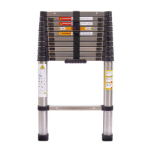 UTTAM Stainless Steel Telescopic Ladder: Extendable, Portable, Sturdy, Multi-Purpose, EN131 & CE Certified for Versatile Home Maintenance (2.6M/8.5FT