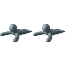 Umbra Buddy Door Stop, Decorative Heavy-Duty Stopper, Charcoal (Pack of 2)