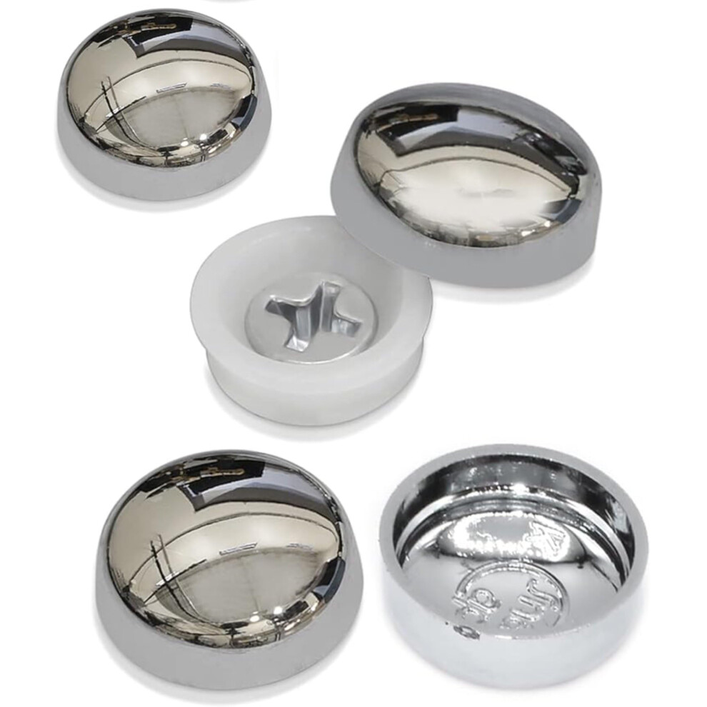 Sisi Uk Small Chrome Dome Screw Cover Caps For 6G & 8G Mirror Screws Fixing Screw Cover Caps For No 6-8 Gauge Screws Decorative Cap Covers Mirror 5051226974656