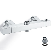 Square Thermostatic Shower Mixer Bar Two Outlet, B