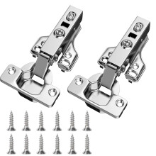 Cabinet Hinges: 2 Pack Kitchen & Bathroom Concealed Hinges for Full Overlay on Kitchen, Bathroom, Bedroom, Dining Room