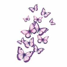 x12 Purple Butterfly Stickers, Hardwearing Waterproof 0% Transparency Decals, DIY Peel & Stick Perfect to Cover Marks, Wall Decor