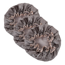 Waterproof Shower Cap for Women 3pcs Reusable Double Layer Hair Protection with Breathable Lining