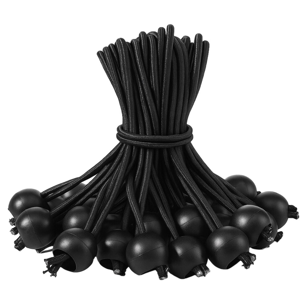Nuoshen 30 Pcs Black Tarpaulin Bungees Balls Tarp Bungee Cord For Banner, Tarpaulins, Pavilions, Tents, Tent Bungee Hooks, Tarpaulin Holder 5051226966538