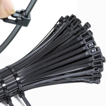 MgcTolBox Black Reusable Cable Ties 200mm X 4.8mm Nylon PA66 Material Self Locking Zip Ties for Home, Office, Outdoor - 100 Pack