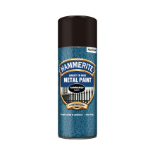 Hammerite Spray Paint for Metal. Direct to Rust Exterior Black Metal Paint, Hammered Finish. Corrosion Resistant Black Paint and Rust Remover, 8 Year