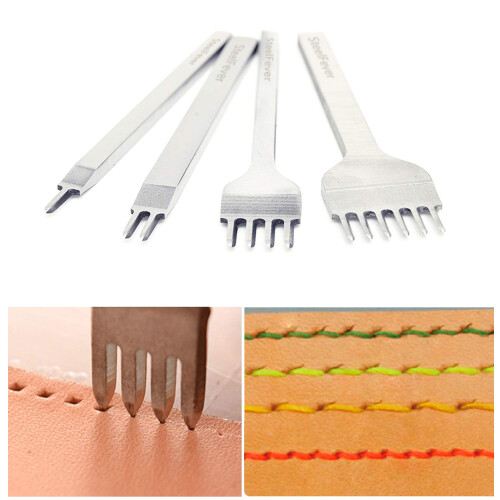 Leather Craft Tool 1/2/4/6 Prong Lacing Stitching Punch Hole (4mm)