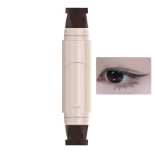 Waterproof Eyeliner Stamp Pen with DoubleEnded Design, Smudge Proof Winged Liner in Brown