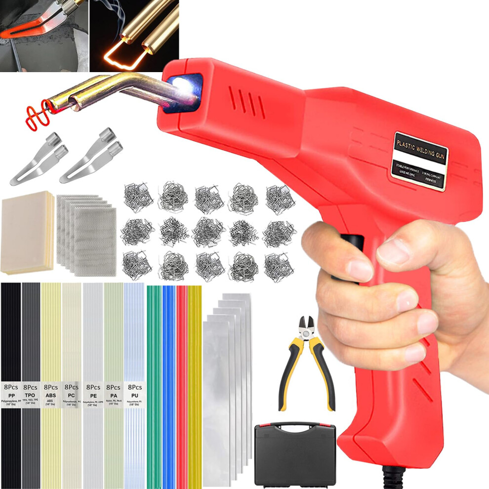 150W Plastic Welding Kit&Plastic Welder,2 In1 Plastic Welder Gun Soldering Kit,Hot Stapler Plastic Welding Car Bumper Repair Kit With 64Pcs Plastic 5051226599361