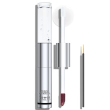 Coral Pink 2in1 Lip Stain and Peel Off Gloss, Waterproof Longwear Matte Tint with NonStick Cup