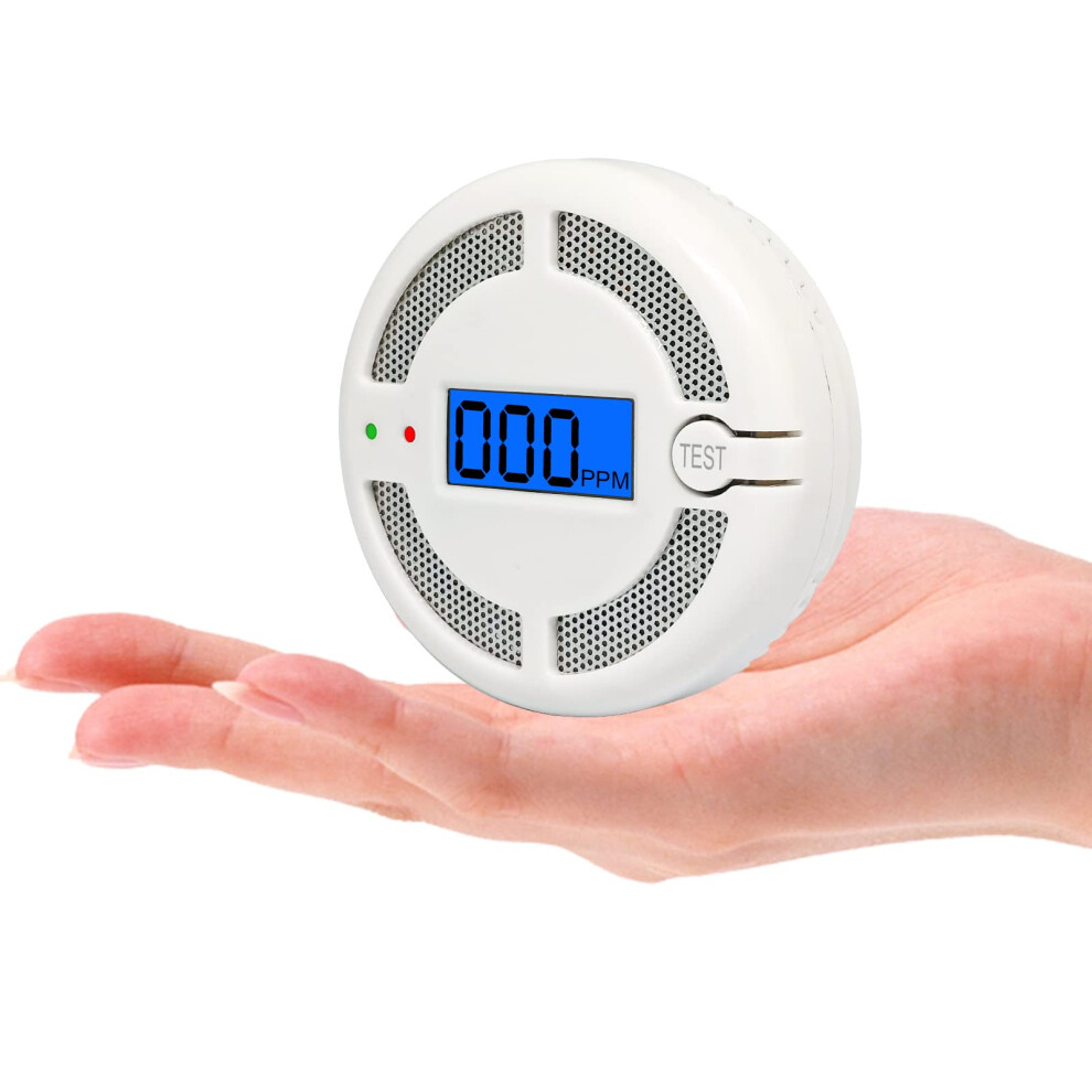 Mini Carbon Monoxide Detector, Battery Powered Co Monoxide Alarm With Lcd Digital Display For Home And Car Safety, Co Monitor Conforms To En 50291 St 1095984206097