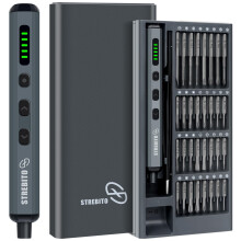 STREBITO Mini Electric Screwdriver Set, 70 in 1 Small Electric Screwdriver Cordless - 64 S2 Preicison Bits, 5 Torque Settings, 4 LED Lights, Mini Pow
