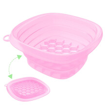 Ice Facial Bowl with Integrated Ice Tray, Foldable Silicone Face Ice Bath for Home Spa, Purple