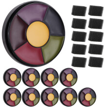 SFX Makeup Kit Bruise Wheel Face and Body Paint with Stipple Sponges for Halloween
