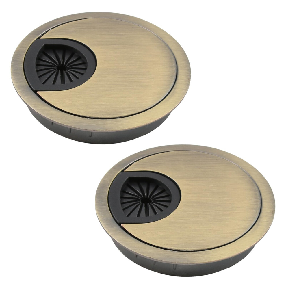 2 Pack 60Mm Desk Grommet Kit,Bronze Desk Hole Covers,Computer Desktop Grommets Cable Management Wire Organizers,Round Table Cable Hole Cover For Home 6997089074982