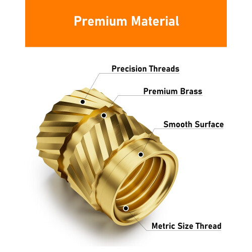 HOLMOL Threaded Inserts for Plastic 150PCS 2