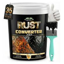 Meuvcol 2-in-1 Rust Converter and Metal Treatment Primer, 1000 ml Black Coating With Heat Resistance for Chassis Paint Prevention