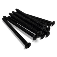 M3.5 x 75mm Black Electrical Machine Screws – Pack of 10 | Light Switch & Plug Socket Screws for Back Boxes, Slotted Head