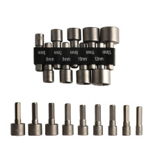 Socket Nut Driver Set, Hex Drill Bits Sets, Impact Driver Socket Adapter Metric for Hand Drill, Electric Screwdriver, Wrench (9)