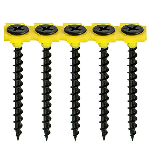 TIMco TIMCO Collated Drywall Timber Stud Plasterboard Screws - PH - Bugle - Coarse Thread - Black- Box of 1000