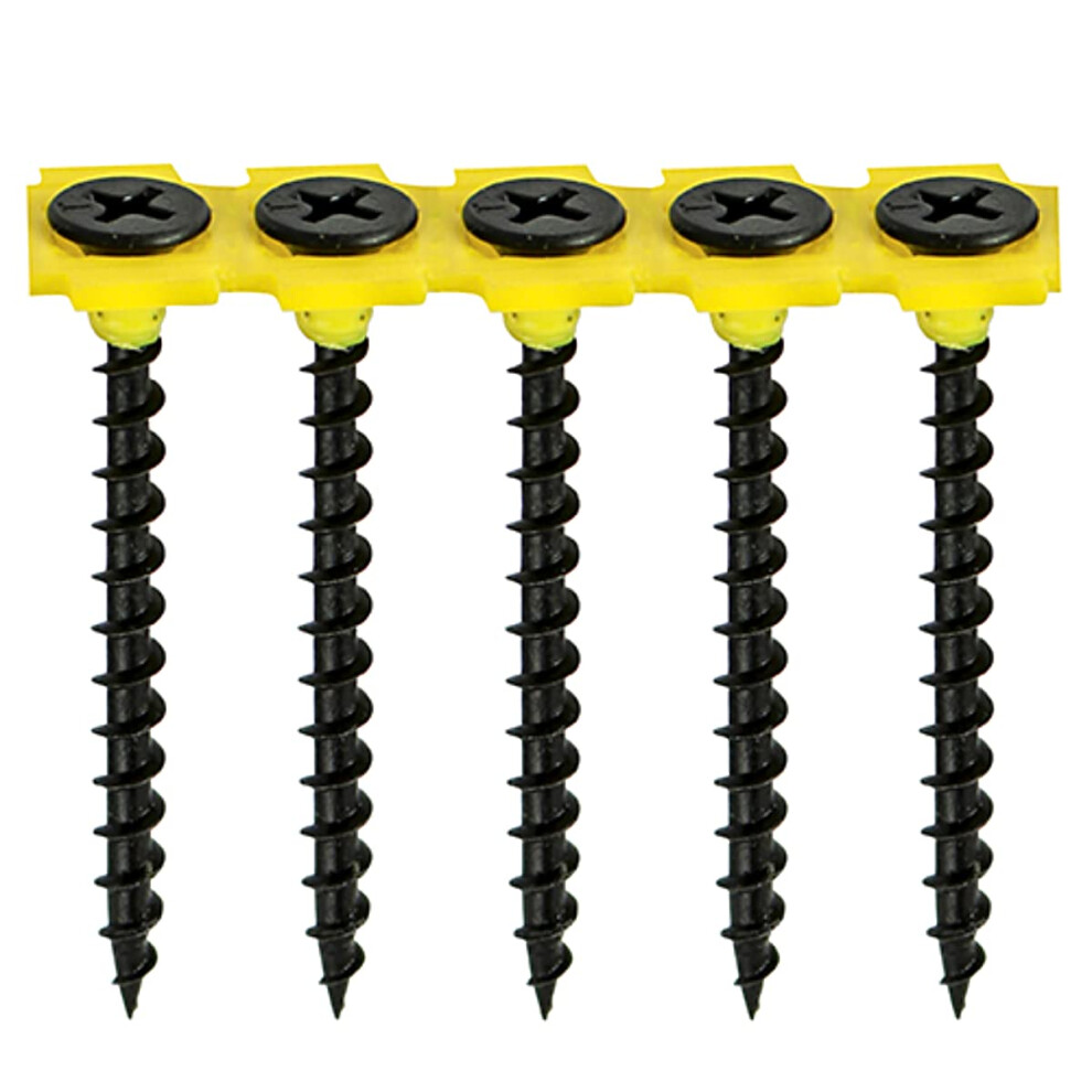 Timco Collated Drywall Timber Stud Plasterboard Screws - Ph - Bugle - Coarse Thread - Box Of 1000 Black