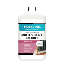 Polyvine Multi-Surface Lacquer Gloss, Satin or Dead Flat - Professional Quick Dry Clear Lacquer - Exterior, Interior Water Based Clear Sealer Protecti