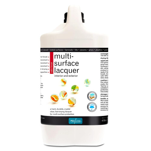 Polyvine Multi-Surface Lacquer Gloss, Satin or Dead Flat - Professional Quick Dry Clear Lacquer - Exterior, Interior Water Based Clear Sealer Protecti 2