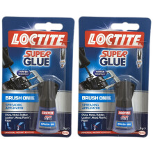 2 x Loctite Instant Super Glue Adhesive Easy Brush On Spreading Applicator 5g