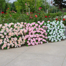 Verstellbarer Holzzaun mit künstlichen Blumenblättern, 40 cm