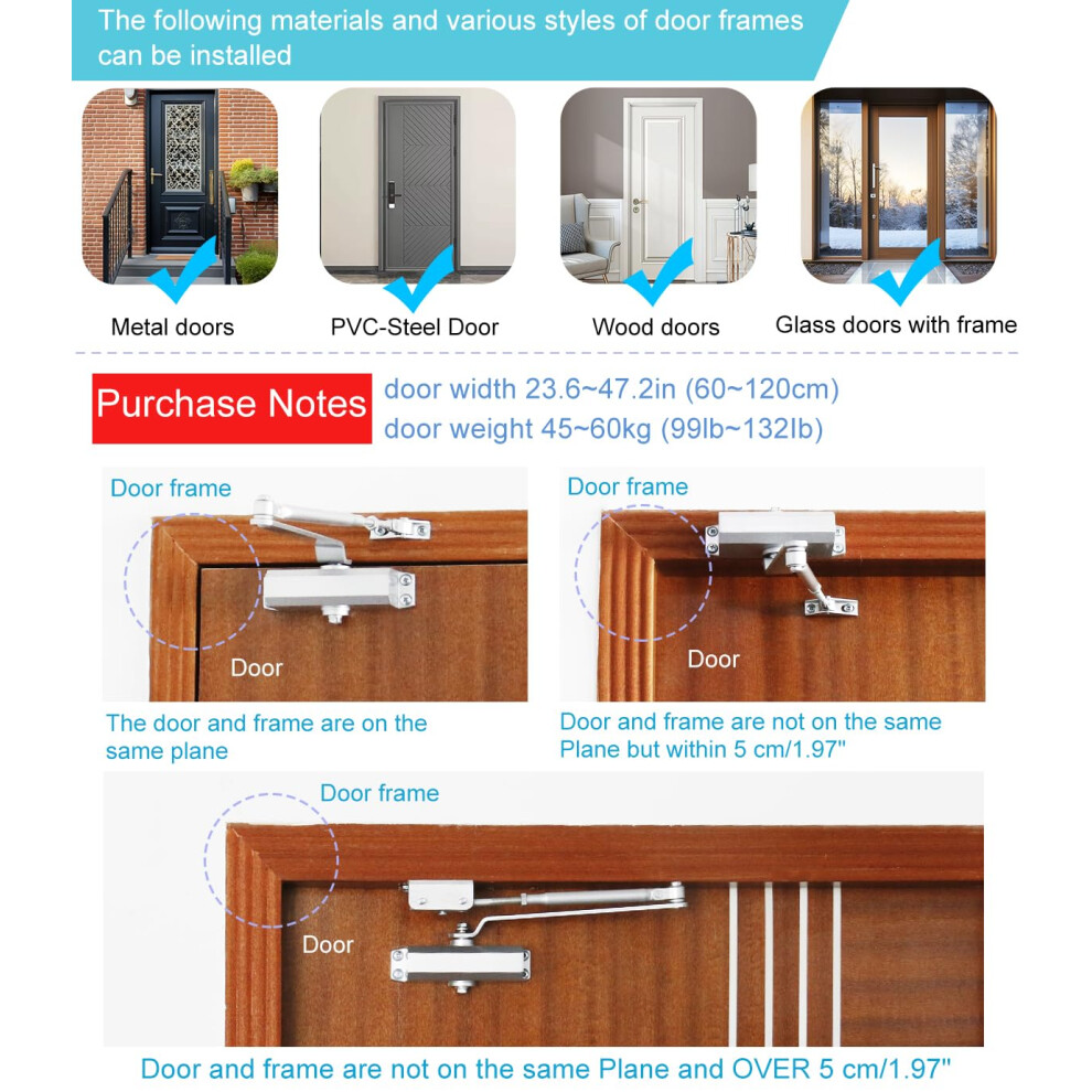 Onarway Door Closer Size 3 Automatic Spring Hydraulic Door Closure Clo 5003235086653