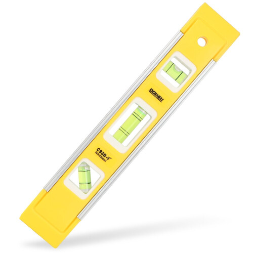 DOWELL 9 Inch Magnetic Torpedo Level, 3 Bubble/45/90/180 Measuring, Shock Resistant