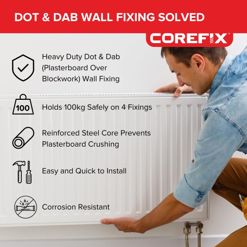Corefix Connect 120mm Screw Heavy Duty Dot & Dab Wall Fixings - 4 Pack 1