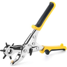 Gunpla Heavy Duty Leather Hole Punch Revolving Craft Puncher Hole Tool Punch Plier Grip Brass Pad, Screwdriver Grinding Rod for Saddle, Watch Strap